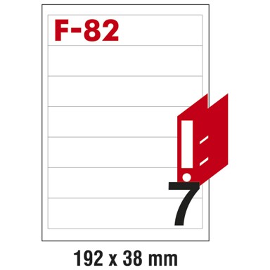 FORNAX Etikete za registratore A4 ILK F-82, 192 x 38 mm, 700 kom, bijele