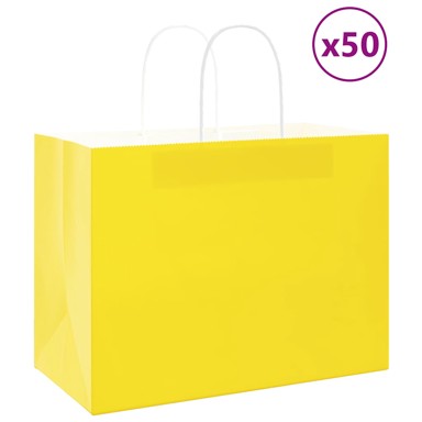 Papirnate vrećice 50 kom s ručkama 32x17x25 cm, žute