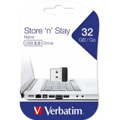 VERBATIM USB stick 2.0 Store 'n' Stay Nano #98130, 32 GB, crni