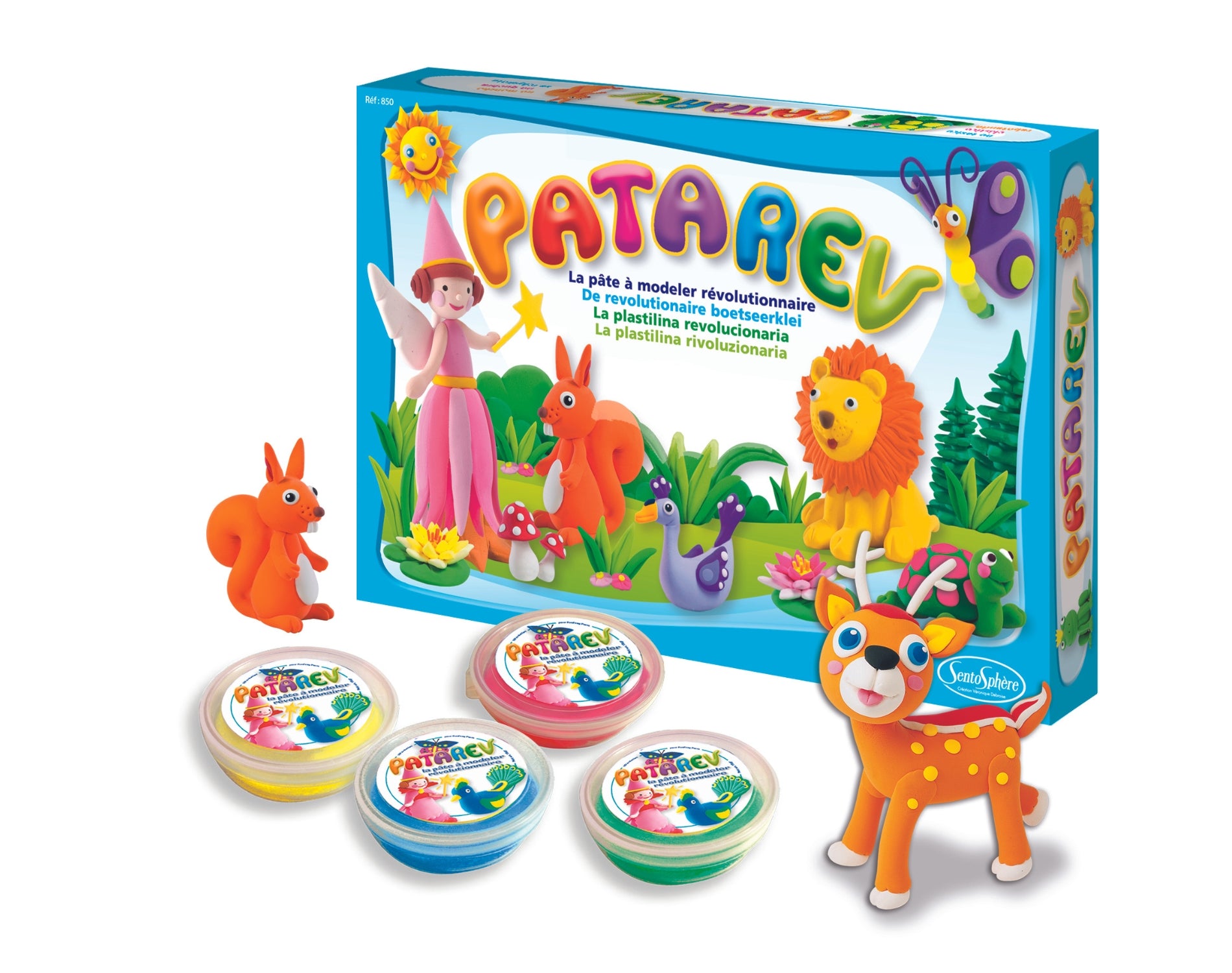 SentoSphère Patarev Coffret 15 Pots 18g - Pâte à Modeler Auto-Durcissante Pour Enfants Dès 6 Ans