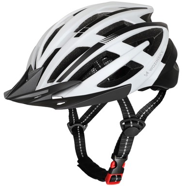 WOZINSKY Biciklistička kaciga HT-28VCB, MTB, s LED svjetlom, L, crno-bijela