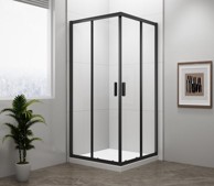 POLYSAN Tuš kabina EASY BLACK, kvadratna, 900 x 900 mm, prozirno staklo, crna