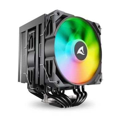 SHARKOON Hladnjak procesora A60 RGB Black, 2x120 mm, PWM, RGB, crni