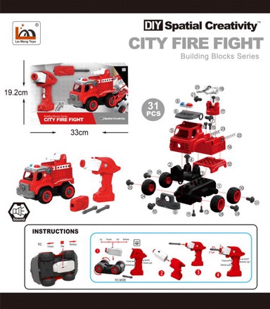 Set alata za sastavljanje vatrogasnog vozila, crvena