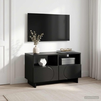 TV stalak 60 x 34,5 x 40 cm od konstruiranog drva, crni