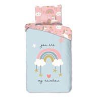 GOOD MORNING Pamučna dječja posteljina za krevet za jednu osobu 140x200 cm Suus plava/ružičasta