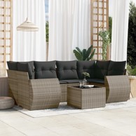 7-dijelni set vrtnih sofa sivi od poliratana