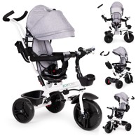 ECOTOYS Tricikl s okretnim sjedalom 360 s bijelom konstrukcijom, siva