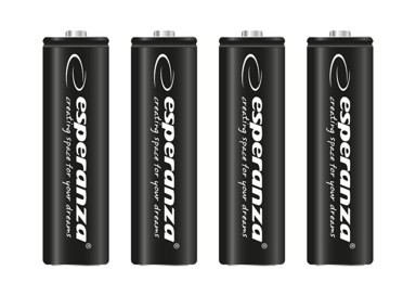 SLOMART Punjive baterije Esperanza AA Ni-MH 2600 mAh, 4 kom, crne