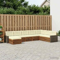 Set vanjskih sofa s jastukom, 8-dijelni, krem