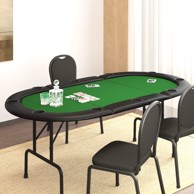 Sklopivi stol za poker za 10 igrača, 206x106 x75cm, zeleni