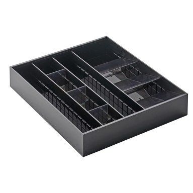 YAMAZAKI Crni plastični organizator za ladicu 47, 5 x 35 cm 