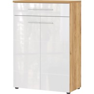 GERMANIA Bijeli stalak za cipele u dekoru hrasta Aledo 