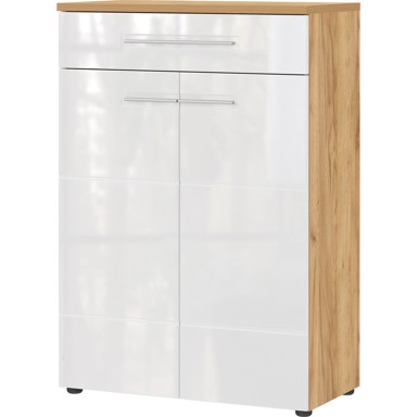 GERMANIA Bijeli stalak za cipele u dekoru hrasta Aledo