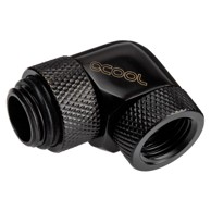 ALPHACOOL Kutni adapter 90° Eiszapfen, rotirajući, G1/4 vanjski na G1/4 unutarnji navoj, crna