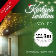 Božićna LED zavjesa, 500 LED, toplo bijela