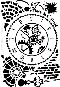 Stencil šablona za zid Time, 60x82 cm