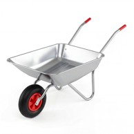 NORTHIX Vrtna kolica, nosivost 136 kg, 62,5 l, metalna, pocinčana