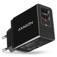 AXAGON Zidni punjač ACU-QS24, crni, 2x USB-A, 24W