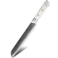 Damaskasti kuhinjski nož Yu-37516 Kruh Kp37516, bijeli