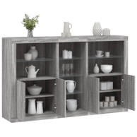 Komoda s LED svjetlima boja sivog hrasta 162x37x100 cm