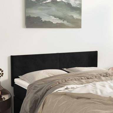 Uzglavlja 2 kom crna 72 x 5 x 78/88 cm baršunasta