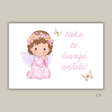 Magneti “Neka te čuvaju anđeli”, nježna uspomena za krštenje, rođenje i posebne trenutke