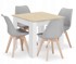 Set stol i stolice, 80 x 80 cm, 4 stolice MARK, siva