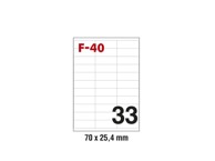 FORNAX Etikete F-40, 70 x 25,4 mm, univerzalne