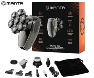 MANTA Bežični šišač Shavio PRO HS-02CH, 8 nastavaka, IPX7, USB-C, Midnight Chrome