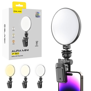 BLAVEC Aura Mini Selfie LED svjetlo s kopčom 9,5 cm, crno