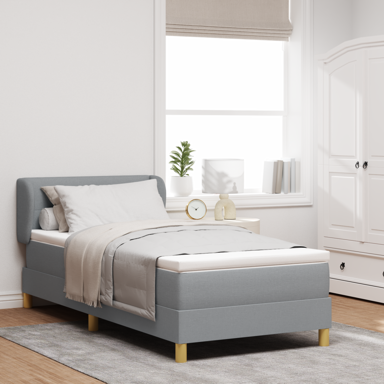 Box Spring krevet s madracem, svjetlosivi, 80x200 cm