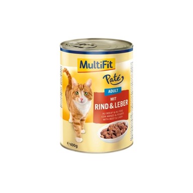 MULTIFIT Cat Adult govedina i jetra 400 g, pate konzerva