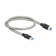DELOCK USB 3.2 AB kabel 0,5 m metalni omotač, siva