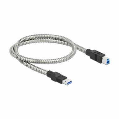 DELOCK USB 3.2 AB kabel 0,5 m metalni omotač, siva
