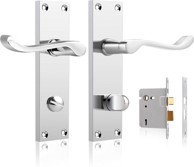 NIKCORP Kvake za vrata sa štitom, set 5 pari, polirani krom