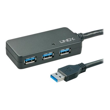 LINDY USB 3.0 Active Extension Pro, hub s 4 porta