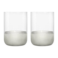 BLOMUS Set od 2 staklena svijećnjaka s betonskom podlogom Calma