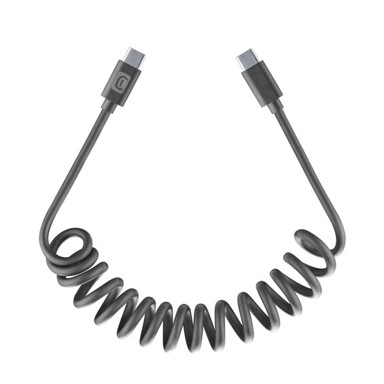 CELLULARLINE Kabel, USB-C na USB-C, Spiralni, 120 cm, crni