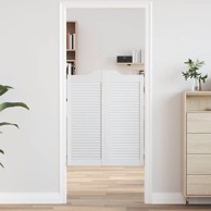 Okretna vrata Louvred Dizajn 2 para bijela 100x80 cm