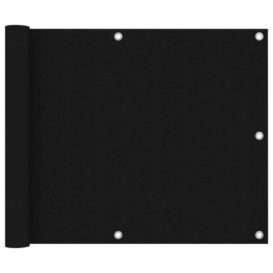 Balkonski zastor 75 x 600 cm Oxford, crni