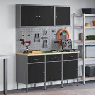 Set od 8 komada radnog stola, čelik, crni