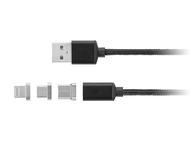 KRUGER&MATZ USB kabel 3u1, Micro USB / USB-C / Lightning, 1 m