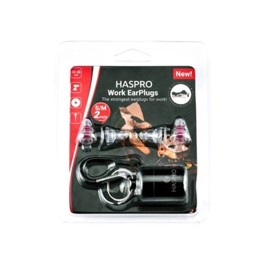 HASPRO Čepići za uši Work silikonski prozirni, 2 para S/M