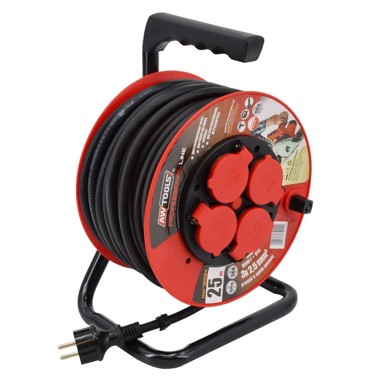 AWTOOLS Profesionalni produžni kabel s bubnjem, 50 m, 3 x 2,5 mm², 16 A, IP44