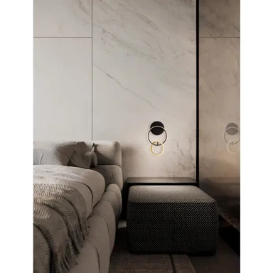 Zidna lampa Imar, LED, 3200 K, 15 W, 762 lm, crna i zlatna