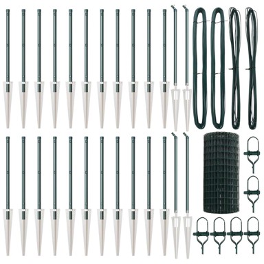 Euro ograda sa 13 šiljastih stubova 0,4x50 m, galvanizirani čelik, zelena
