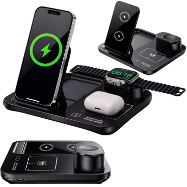 VERKGROUP Brzi bežični punjač 3-u-1, za satove / telefone / slušalice, QC 3.0, 15 W