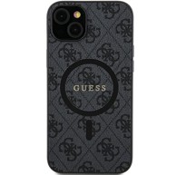 GUESS Originalna Maska za Samsung Galaxy S24 Ultra, GUHMS24LG4GFRK Black Hardcase 4G Collection Leather Metal Logo MagSafe