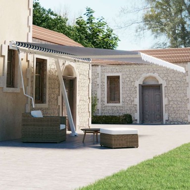 Samostojeća automatska tenda 450x300 cm, plava i bijela
